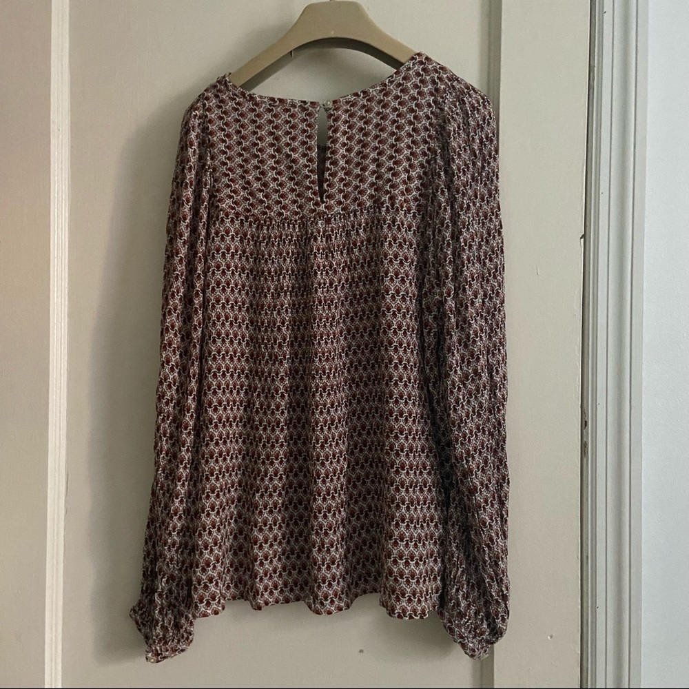 LOFT Petite Floral Shirred Yoke Blouse - Picture 5 of 5